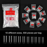 100/500PCS White Clear Natural Square Fake Nails Half Cover Acrylic Long French False Nail Tips Extension Fake Tip Manicure Tool